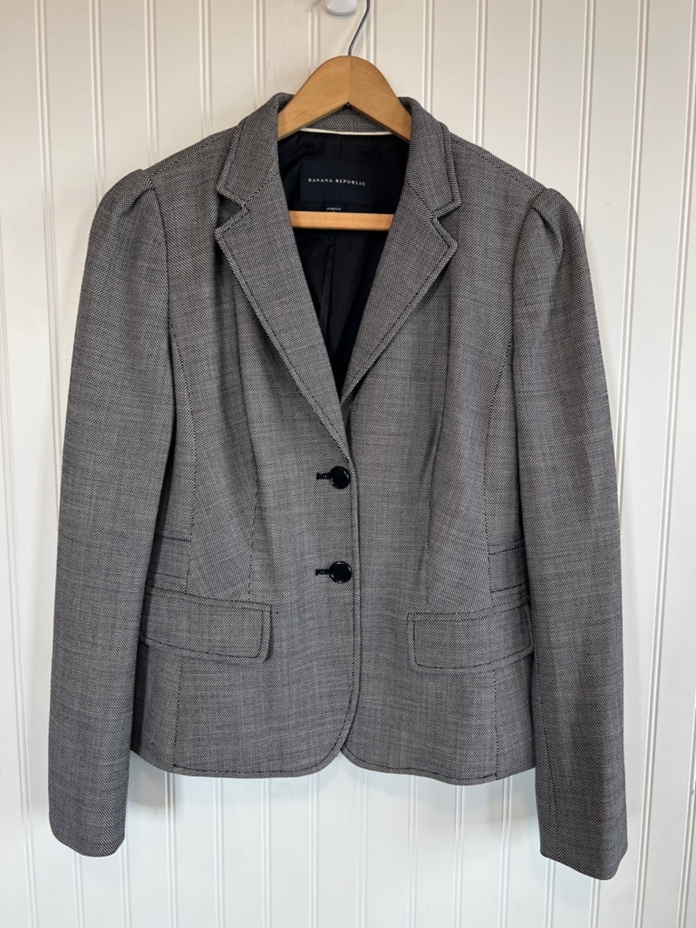 Banana Republic Gray Women's Tailored Blazer with Notched Lapel